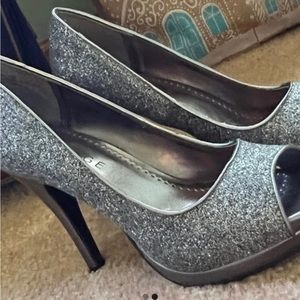 Sparkly Silver High Heels. Basically new- great condition. Women’s size 8.